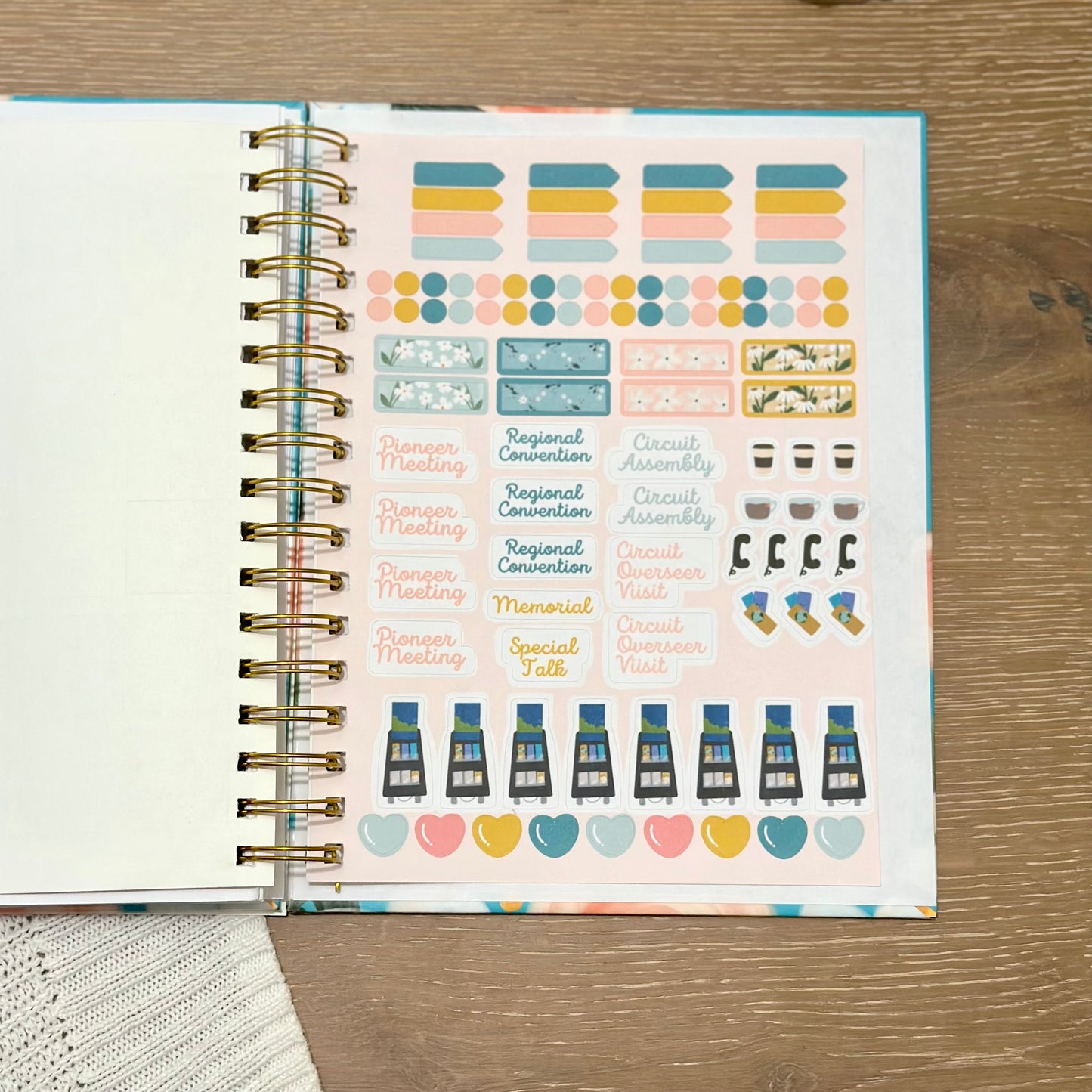 Floral Theocratic Planner Sticker Sheet