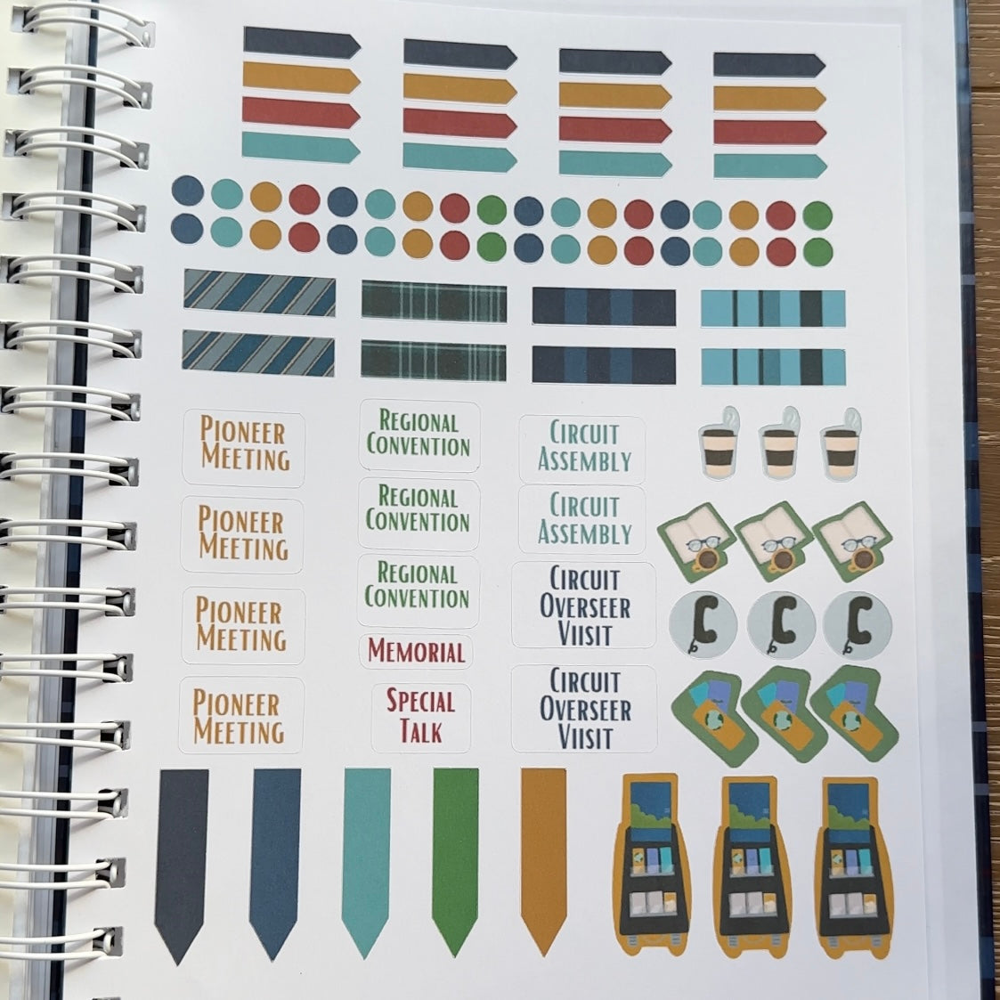 Plaid Theocratic Planner Sticker Sheet