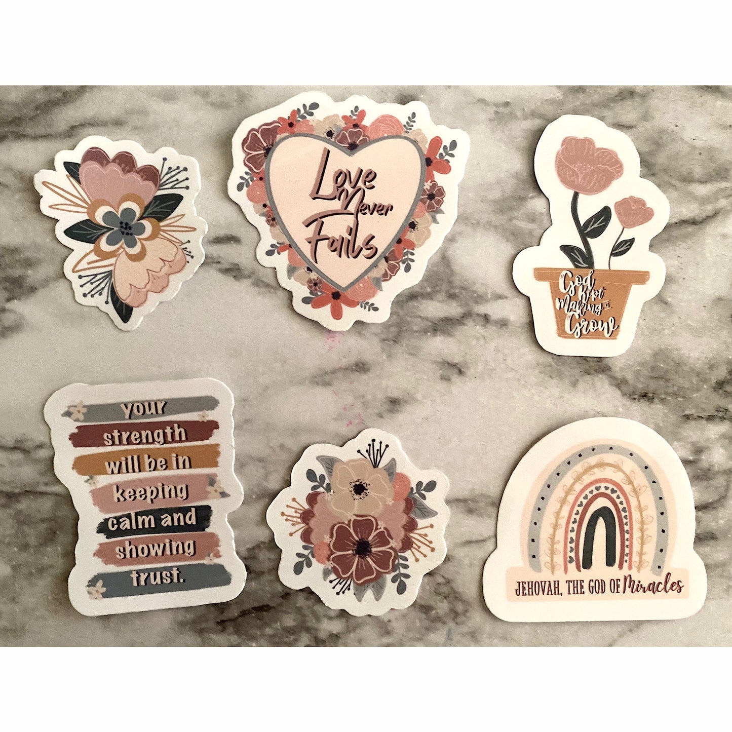 6 piece Boho Sticker Pack