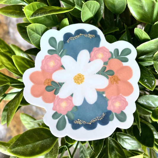 Blue Boho Flower Sticker